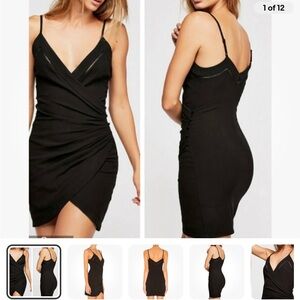 Free People Black Mini Wrap Dress